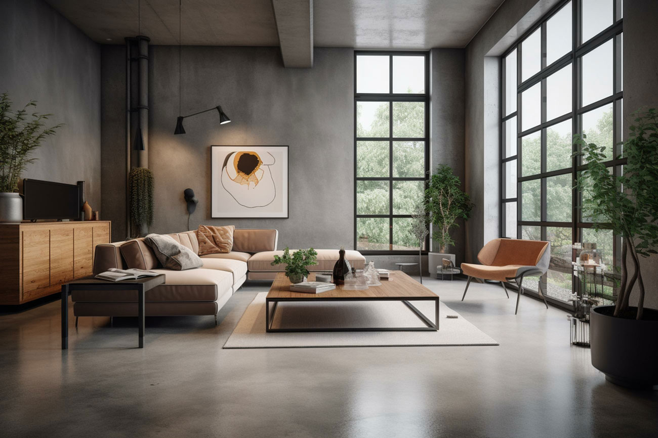 residential polished concrete floors